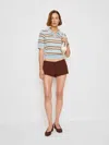 Reformation Campbell Cotton Polo Sweater In Blue
