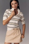 Reformation Campbell Cotton Polo Sweater In Multicolor