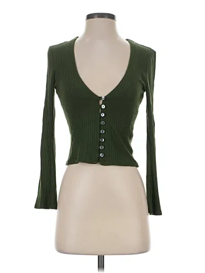Pre-owned Reformation Cardigan Sweater In Green