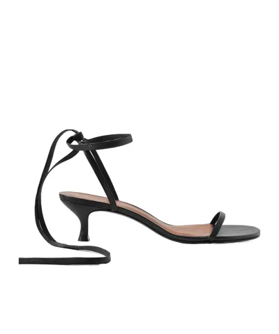 Reformation Carina Lace-up Leather Sandals In Black