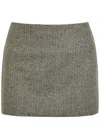 Reformation Carla Herringbone Tweed Mini Skirt In Gray