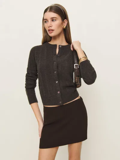 Reformation Carla Low Waist Skirt In Mole