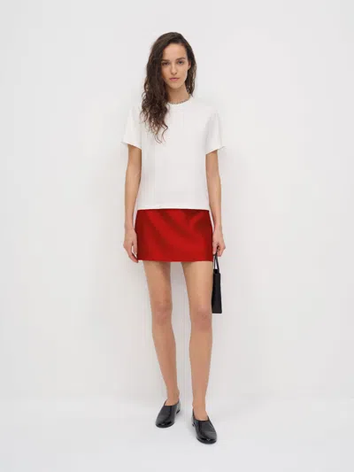 Reformation Carla Low Waist Skirt Red 12