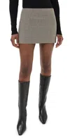 Reformation Carla Wool Skirt Tan Houndstooth In Tan Houndstooth