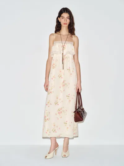 Reformation Carlisle Dress Lace Xs In Neutral