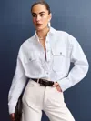 Reformation Carlos Denim Shirt In Optic White