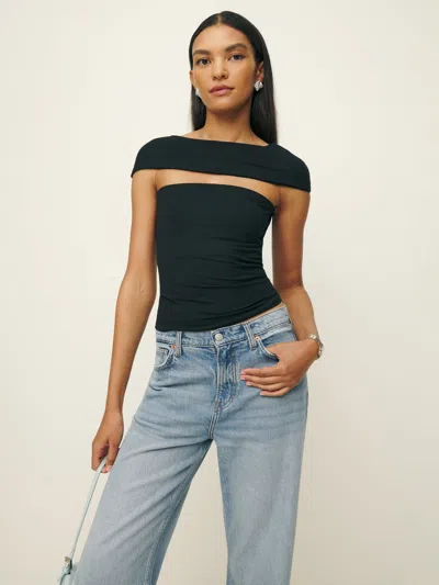 Reformation Carmina Knit Top In Black