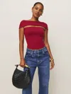 Shop Reformation Carmina Knit Top In Sangre