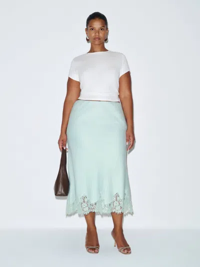 Reformation Carolina Linen Skirt Es Blue 2x