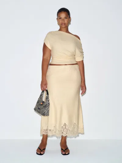 Reformation Carolina Linen Skirt Es Ivory 3x In Neutral