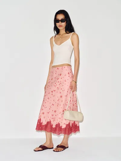 Reformation Carolina Linen Skirt Pink Xs