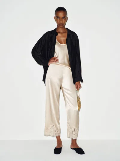 Reformation Carolina Pant Ivory Lace Large In White