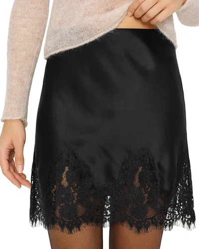 Reformation Carolina Silk Mini Skirt In Black