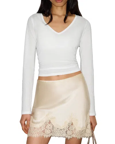 Reformation Carolina Silk Mini Skirt In Brown