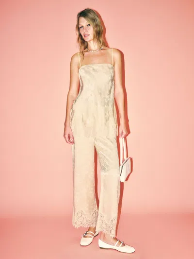 Reformation Carolina Silk Pant In Neutral
