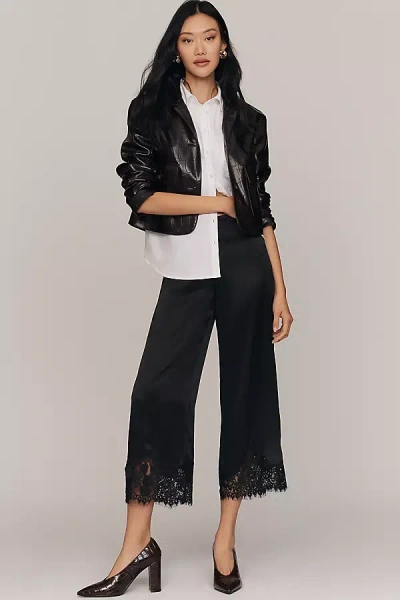 Reformation Carolina Silk Pants In Black