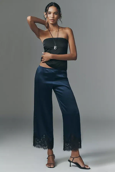 Reformation Carolina Silk Pants In Blue