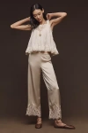 Reformation Carolina Silk Pants In Neutral