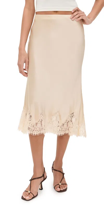 Reformation Carolina Silk Skirt Almond