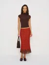 Reformation Carolina Skirt In Red