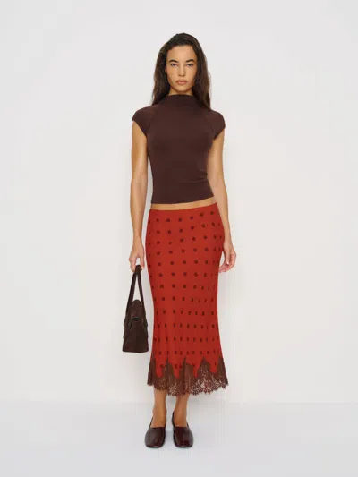 Reformation Carolina Skirt In Red