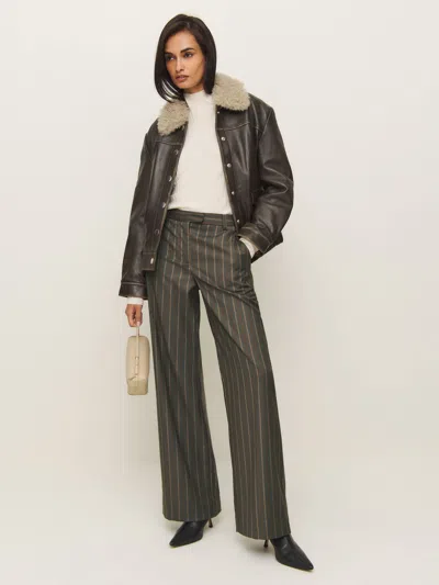 Reformation Carter Mid Rise Pant In Harvest Stripe