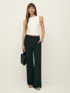Reformation Carter Mid Rise Pant In Pitch Black