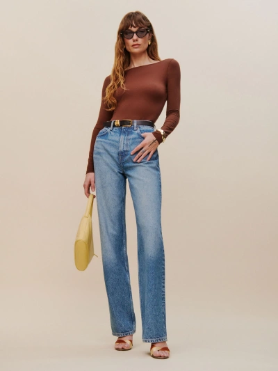 Reformation Cary High Rise Slouchy Straight Leg Jeans In Colorado