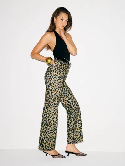 Reformation Cary High Rise Slouchy Straight Leg Jeans In Leo