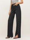 Reformation Cary High Rise Slouchy Straight Leg Jeans In Vana Vented Studded