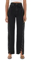 Reformation Cary High Rise Slouchy Straight Leg Jeans In Vana Vented Studded