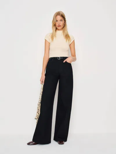 Reformation Cary High Rise Slouchy Wide Leg Jeans In Black