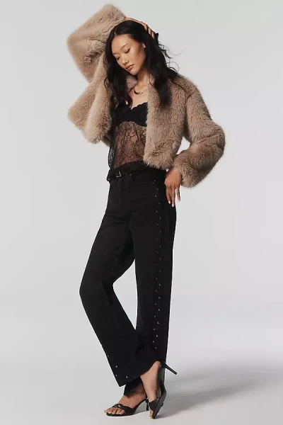 Reformation Cary High-rise Slouchy Wide-leg Jeans In Black