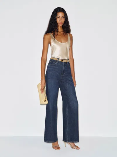 Reformation Cary High Rise Slouchy Wide Leg Jeans Blue Denim 23