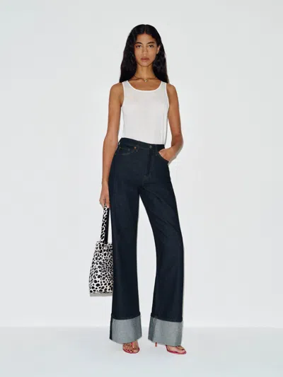 Reformation Cary High Rise Slouchy Wide Leg Jeans Blue Denim 33