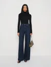 Reformation Cary High Rise Slouchy Wide Leg Jeans Blue Denim 33 In Blue