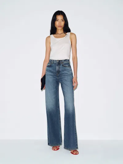 Reformation Cary High Rise Slouchy Wide Leg Jeans Blue Denim 30
