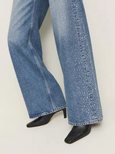 Reformation Cary High Rise Slouchy Wide Leg Jeans In Colorado Sparkle