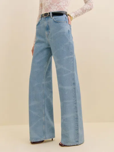 Reformation Cary High Rise Slouchy Wide Leg Jeans In Oasis