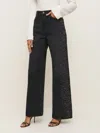 Reformation Cary High Rise Slouchy Wide Leg Jeans In Vana Sparkle