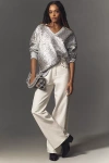 Reformation Cary Studded High Waist Slouchy Wide Leg Jeans In White