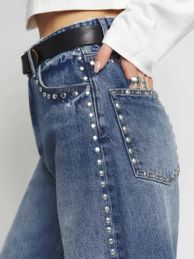 Reformation Cary High Rise Slouchy Wide Leg Long Jeans In Blue