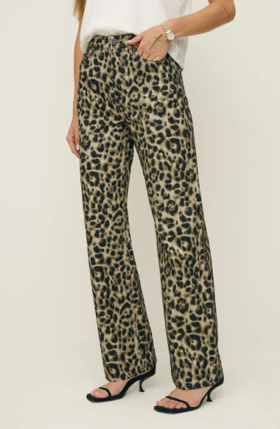 Reformation Cary High Waist Slouchy Straight Leg Jeans In Leo