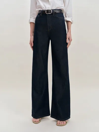 Reformation Cary Lived-in Wide Leg Jeans In Bleu