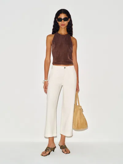 Reformation Cary Low Rise Slouchy Wide Leg Cropped Jeans Ivory 33 In White