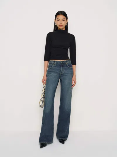 Reformation Cary Low Rise Slouchy Wide Leg Jeans In Blue