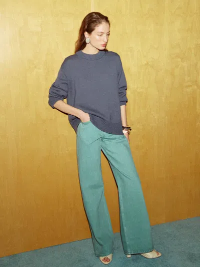 Reformation Cary Low Rise Slouchy Wide Leg Jeans Blue Denim 33