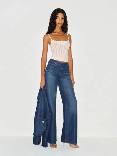 Reformation Cary Low Rise Slouchy Wide Leg Jeans Blue Denim 31