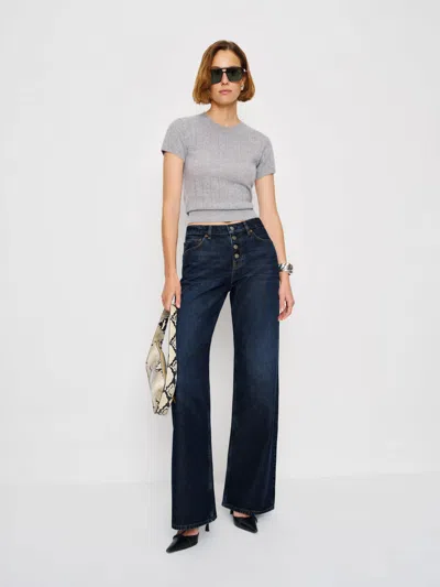 Reformation Cary Low Rise Slouchy Wide Leg Jeans In Brown