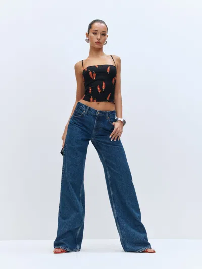 Reformation Cary Low Rise Slouchy Wide Leg Jeans In Cleary